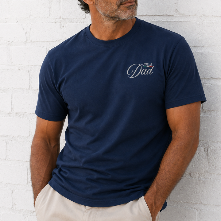 Italian Dad Flag Embroidered Tee