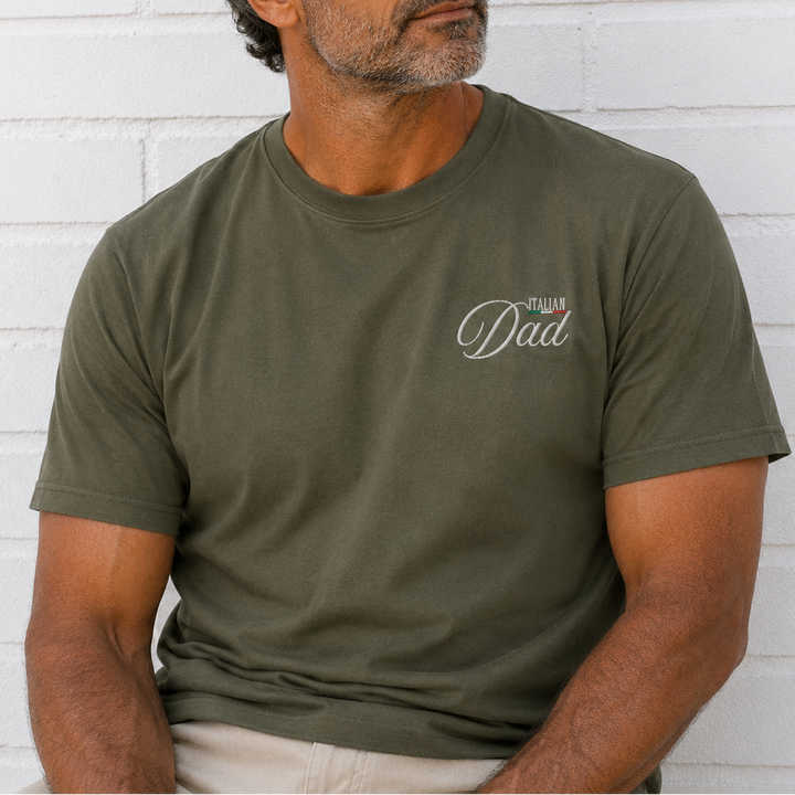 Italian Dad Flag Embroidered Tee