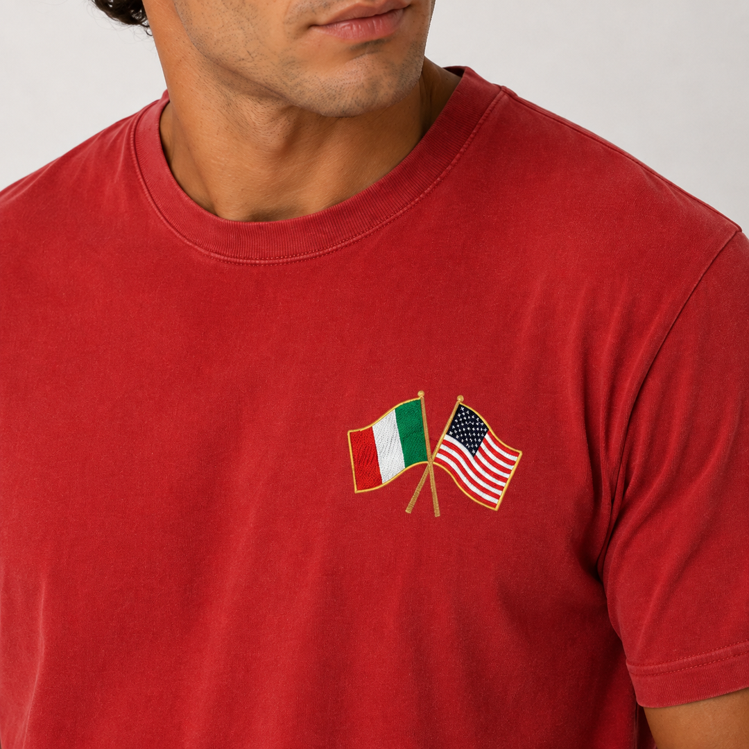 Cross Flag Embroidered Tee