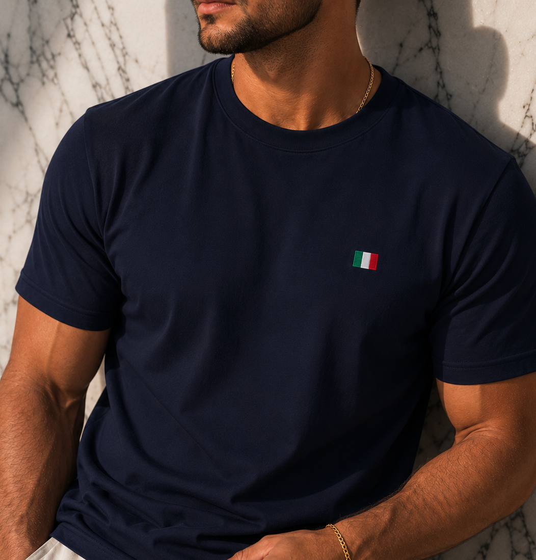 Italy Flag Embroidered Tee