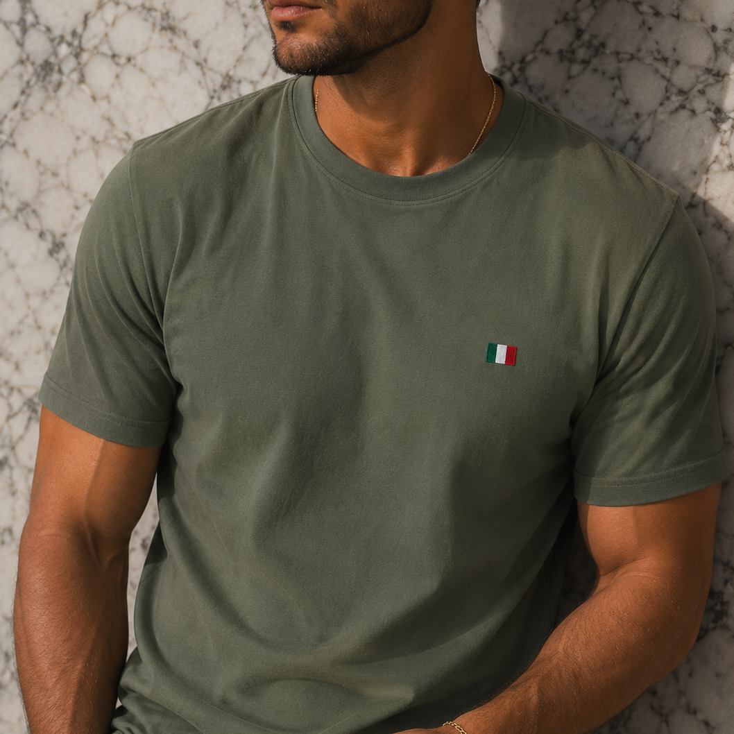 Italy Flag Embroidered Tee