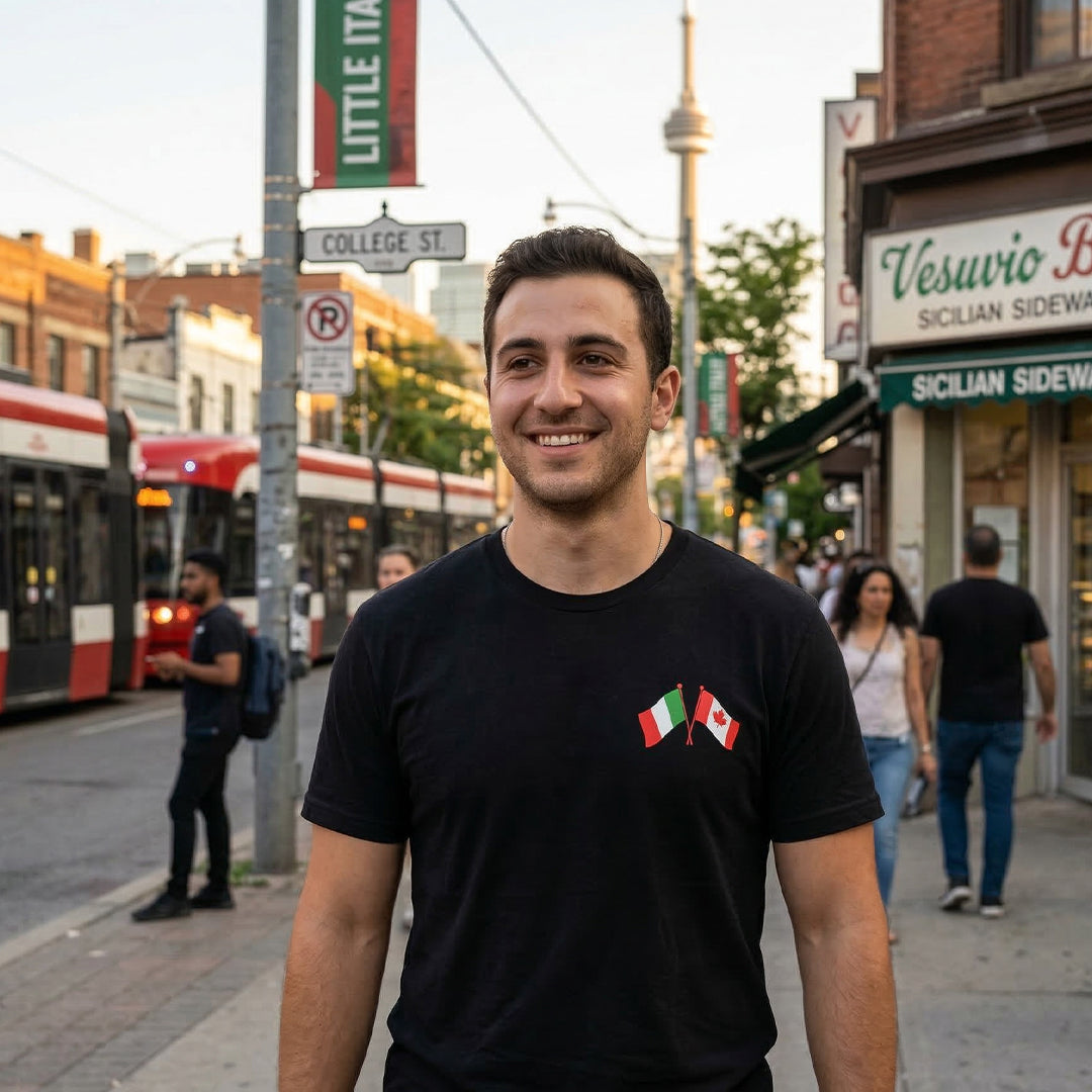Italian Canadian Cross Flag Tee