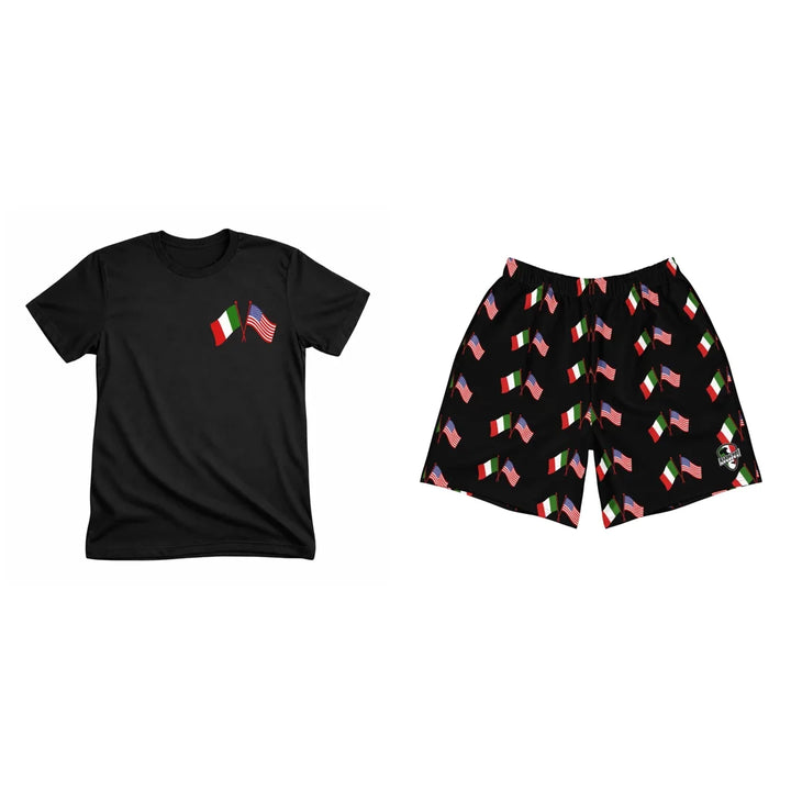 Italian-American Cross Flag Tee & Shorts Bundle